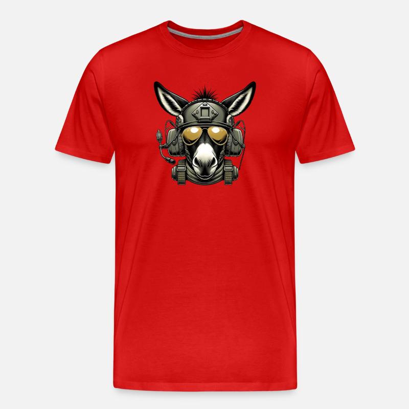 Esel Militär Design - Männer Premium Bio T-Shirt - Rot