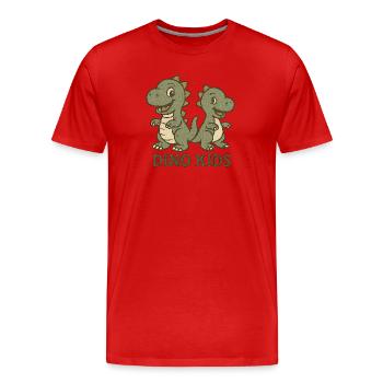 Niedliche Dino-Kinder Design - Männer Premium Bio T-Shirt - Rot - Vorne - Damien (186cm)