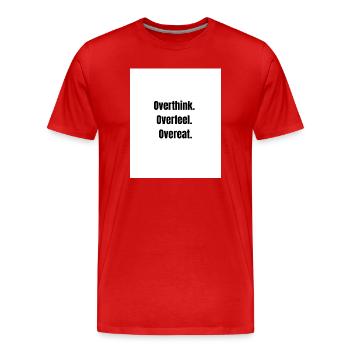 The Triple Threat – Relatable Overthinking - Men's Premium Organic T-Shirt - red - Front - Damien (186cm)