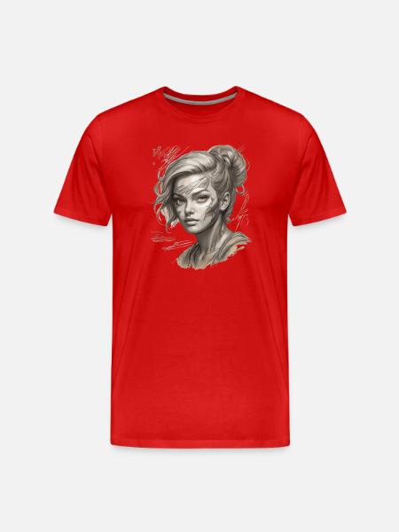 Elegant illustration with modern touches - Men's Premium Organic T-Shirt - red