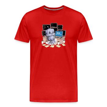 404: Sleep Not Found - Men's Premium Organic T-Shirt - red - Front - Damien (186cm)
