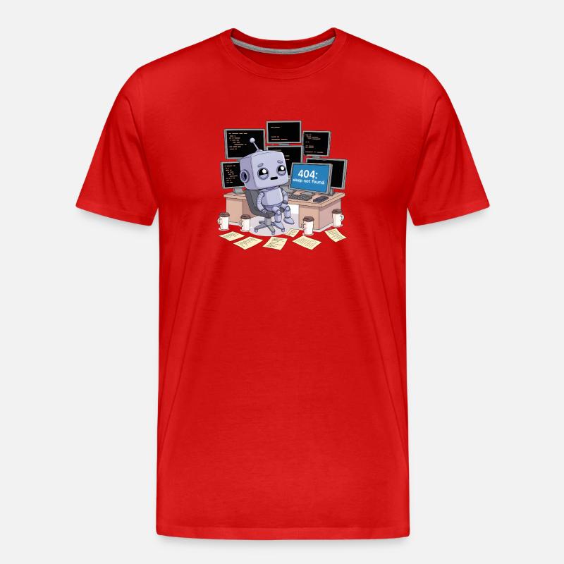 404: Schlaf nicht gefunden - Männer Premium Bio T-Shirt - Rot