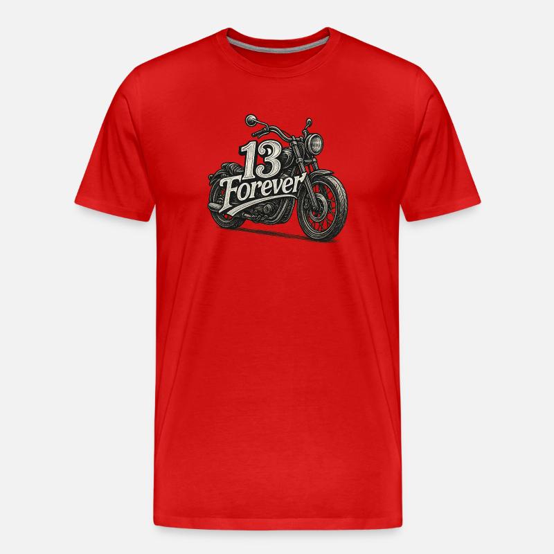 13Motorrad - Männer Premium Bio T-Shirt - Rot