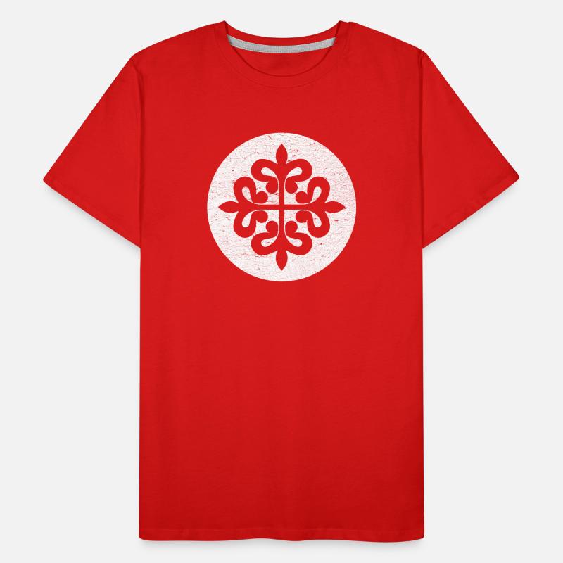 Alcantara Cross in a White Circle Men's Premium Organic T-Shirt