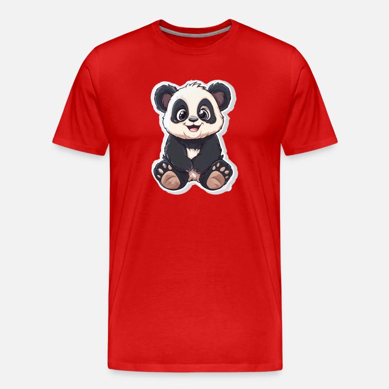 Ours panda mignon - T-shirt bio Premium Homme - rouge