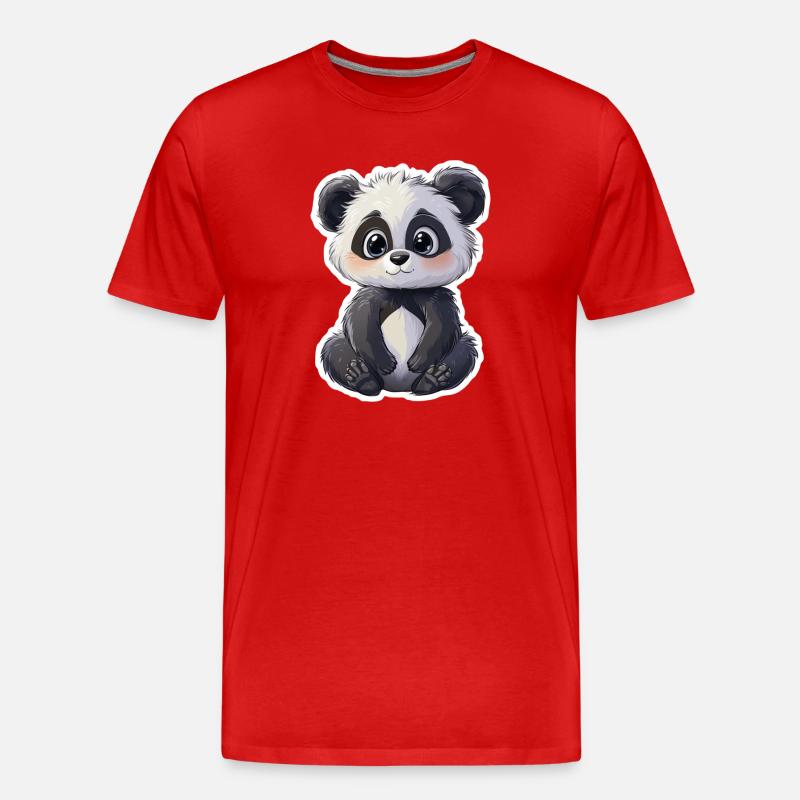 Ours panda mignon - T-shirt bio Premium Homme - rouge