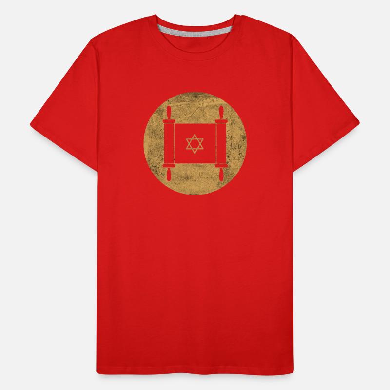 Torah scroll in a golden circle Men's Premium Organic T-Shirt