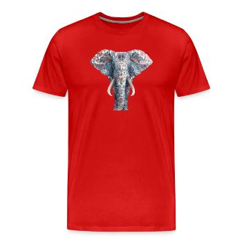Elefant Rüsseltier Afrika Safari Wildnis Elefanten - Männer Premium Bio T-Shirt - Rot - Vorne - Damien (186cm)