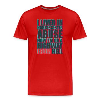 Bold Text Protest Message Design - Men's Premium Organic T-Shirt - red - Front - Damien (186cm)