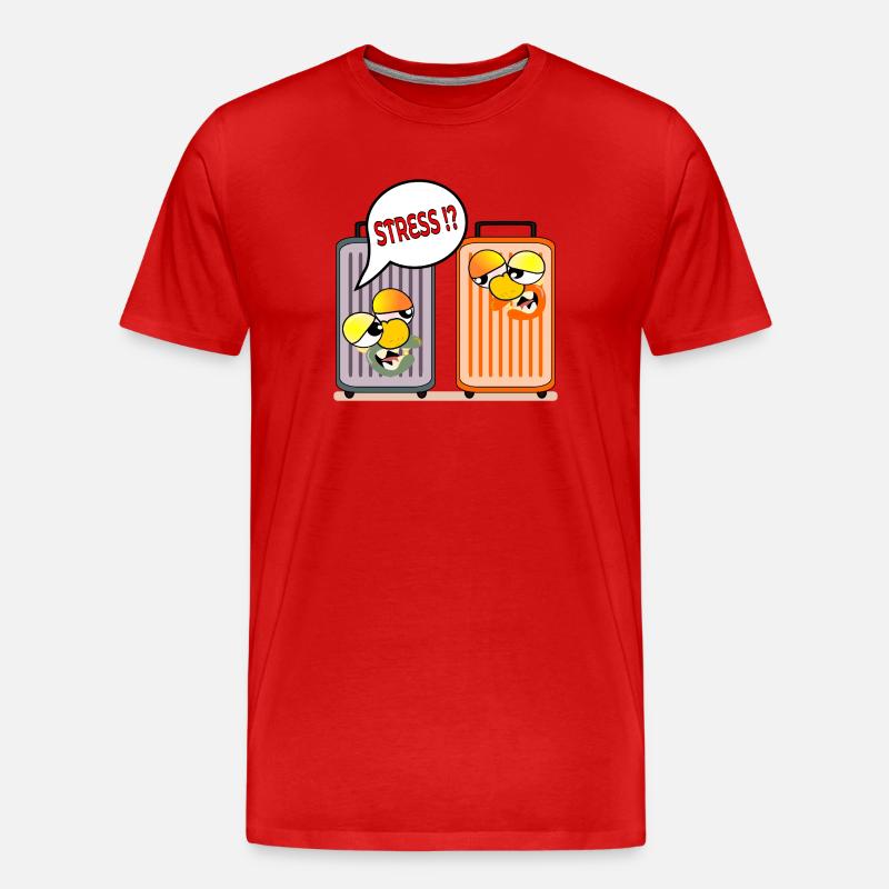 FERIEN STRESS URLAUBSKOFFER - Männer Premium Bio T-Shirt - Rot