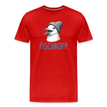 Moin Möwe Vogel Fischkopp Hamburg Beanie Mütze - Männer Premium Bio T-Shirt - Rot - Vorne - Damien (186cm)