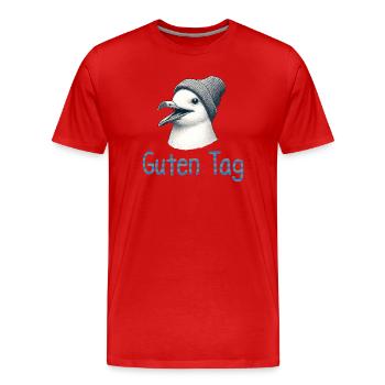 Moin Vogel Möwe Nordsee Guten Tag Beanie Mütze - Männer Premium Bio T-Shirt - Rot - Vorne - Damien (186cm)