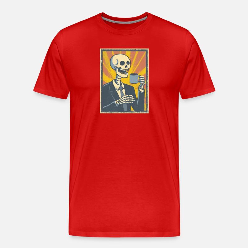 Kaffee oder Grab – was soll’s! - Männer Premium Bio T-Shirt - Rot