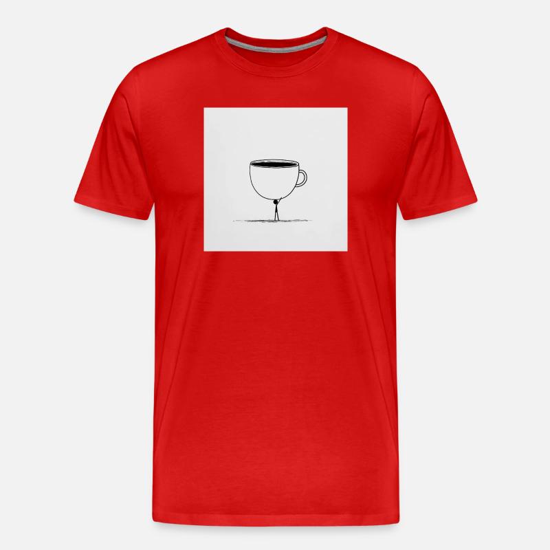 Kaffee? Nur in Eimern, bitte! - Männer Premium Bio T-Shirt - Rot