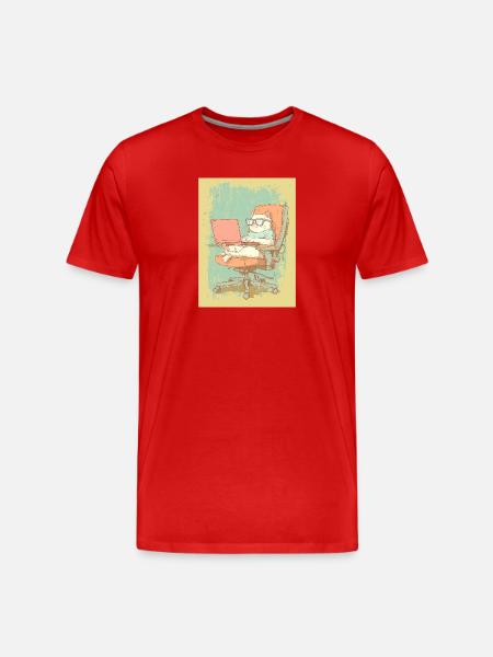 Homeoffice Level: Katze - Männer Premium Bio T-Shirt - Rot