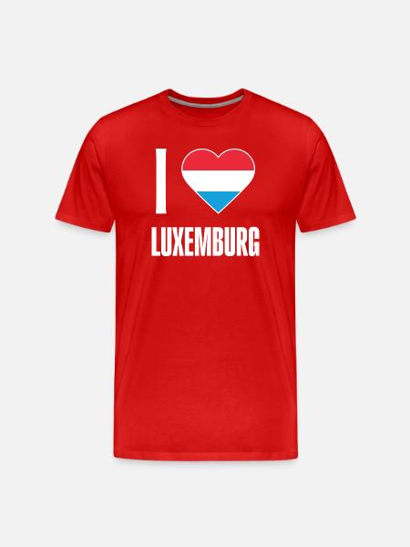 Luxembourg Heart Flag - Men's Premium Organic T-Shirt - red