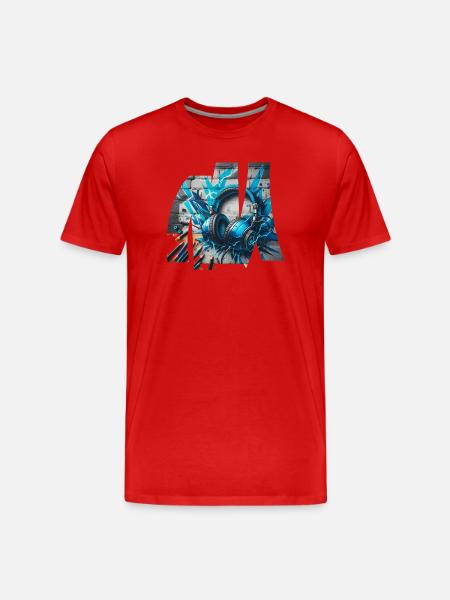 Graphic Rhythm and Chromatic Sound. - Men's Premium Organic T-Shirt - red
