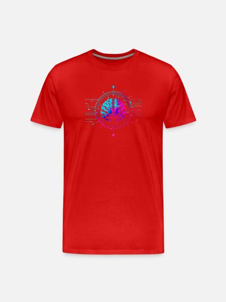 Futuristic Mind Art Design - Men's Premium Organic T-Shirt - red