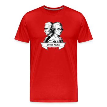 Haydn und Mozart - Zwei Freunde Klassische Musik - Männer Premium Bio T-Shirt - Rot - Vorne - Damien (186cm)