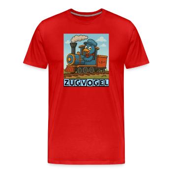 Zugvogel by Rico Beck - Männer Premium Bio T-Shirt - Rot - Vorne - Damien (186cm)