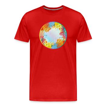 Bunte Unterwasserwelt mit Korallen - Männer Premium Bio T-Shirt - Rot - Vorne - Damien (186cm)