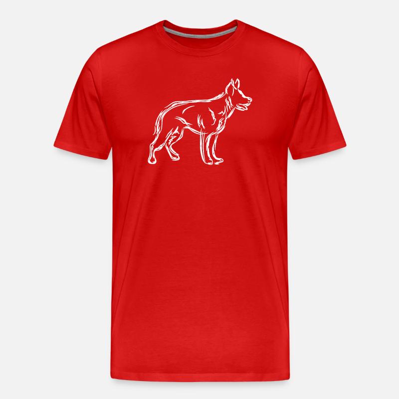 Schäferhund - Männer Premium Bio T-Shirt - Rot