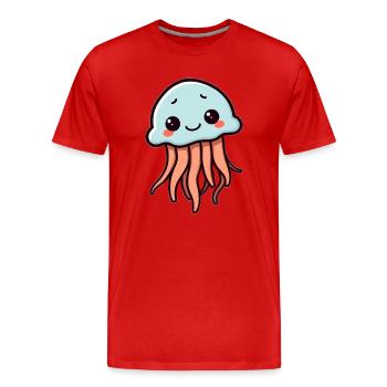 Méduse - T-shirt bio Premium Homme - rouge - Devant - Damien (186cm)