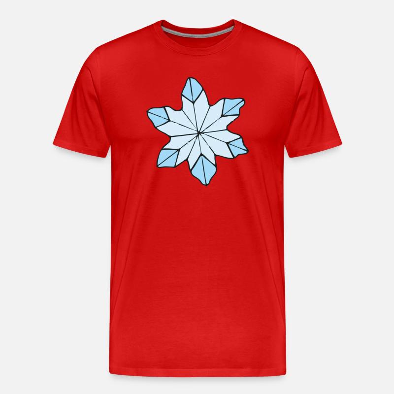 Stilvolle Blaue Eisblume design - Männer Premium Bio T-Shirt - Rot