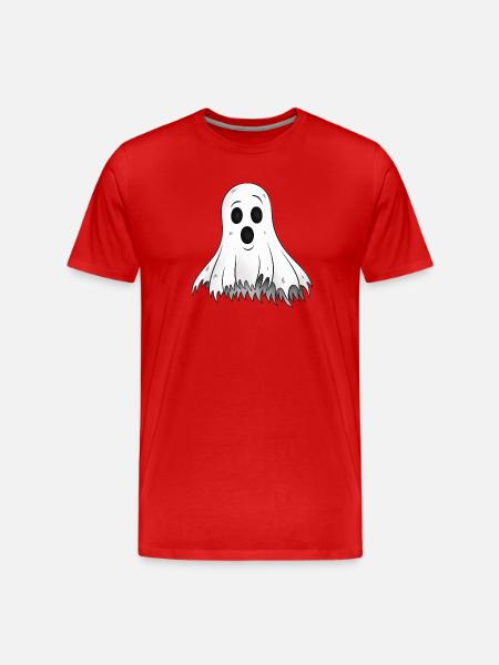 Freundlicher Halloween-Geist Illustration - Männer Premium Bio T-Shirt - Rot