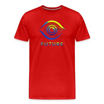Futuristic Circle Technology Design - Men's Premium Organic T-Shirt - red - Front - Damien (186cm)