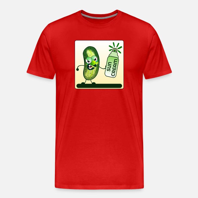 SONNENCREME SOMMERGURKE - Männer Premium Bio T-Shirt - Rot