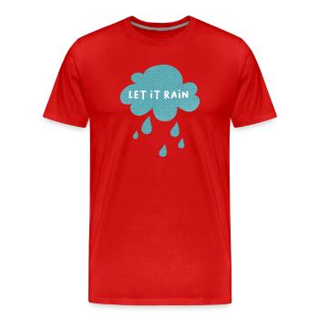 Cloud Let it rain Rain Weather Nursery Dots - Men's Premium Organic T-Shirt - red - Front - Damien (186cm)