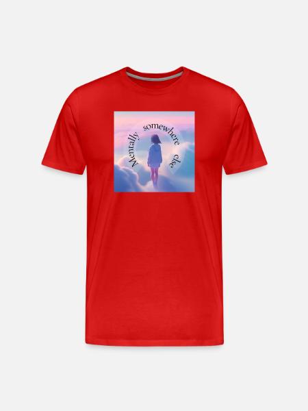 Mentally Somewhere Else – Aesthetic Dreamscape - Men's Premium Organic T-Shirt - red