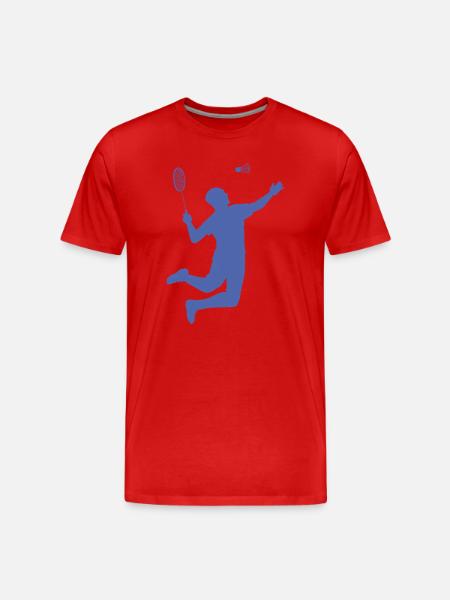 Minimalist Badminton Silhouette Design - Men's Premium Organic T-Shirt - red