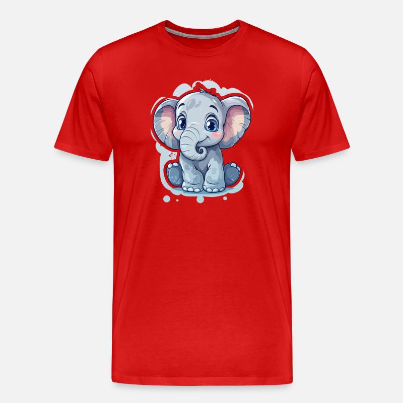 Elefant - Männer Premium Bio T-Shirt - Rot
