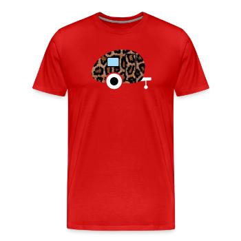 Caravan Wohnwagen Leopard Leolook Camping Retro - Männer Premium Bio T-Shirt - Rot - Vorne - Damien (186cm)