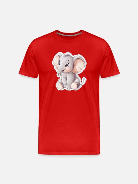 Éléphant - T-shirt bio Premium Homme - rouge