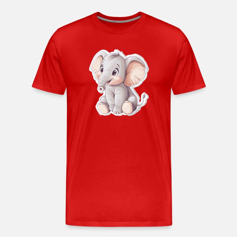 Éléphant - T-shirt bio Premium Homme - rouge