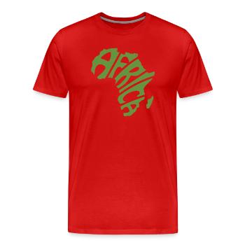 Carte de l’Afrique Word Art - T-shirt bio Premium Homme - rouge - Devant - Damien (186cm)