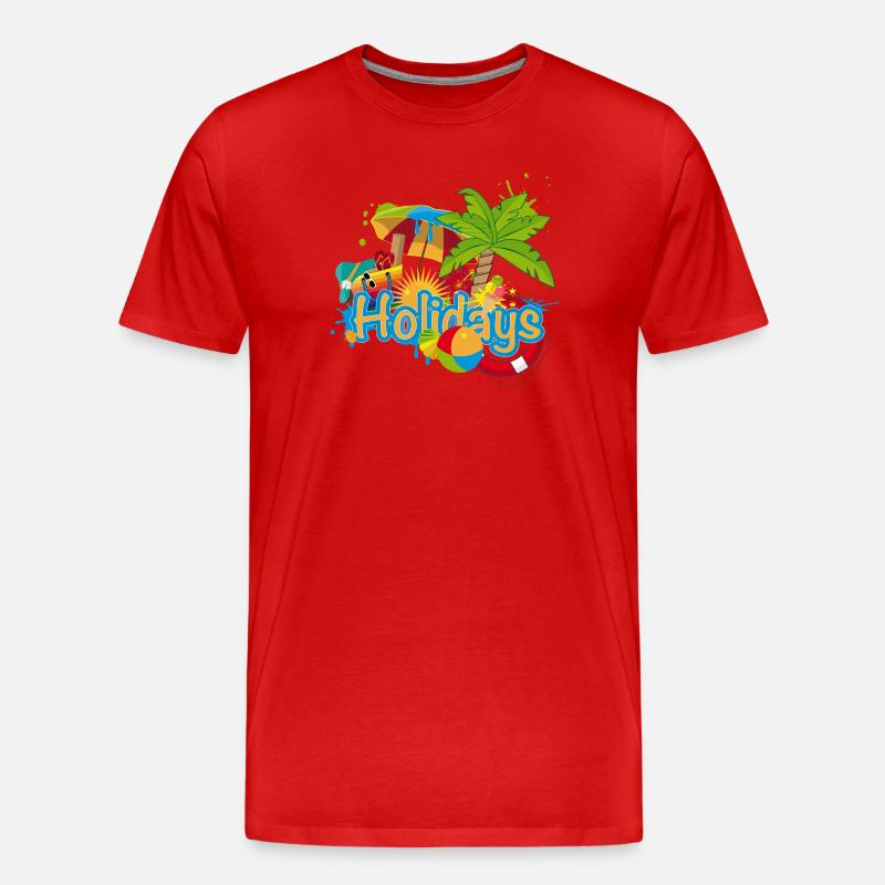 Buntes Sommer Graffiti Holidays - Männer Premium Bio T-Shirt - Rot