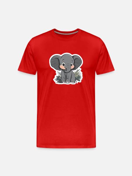 Éléphant - T-shirt bio Premium Homme - rouge