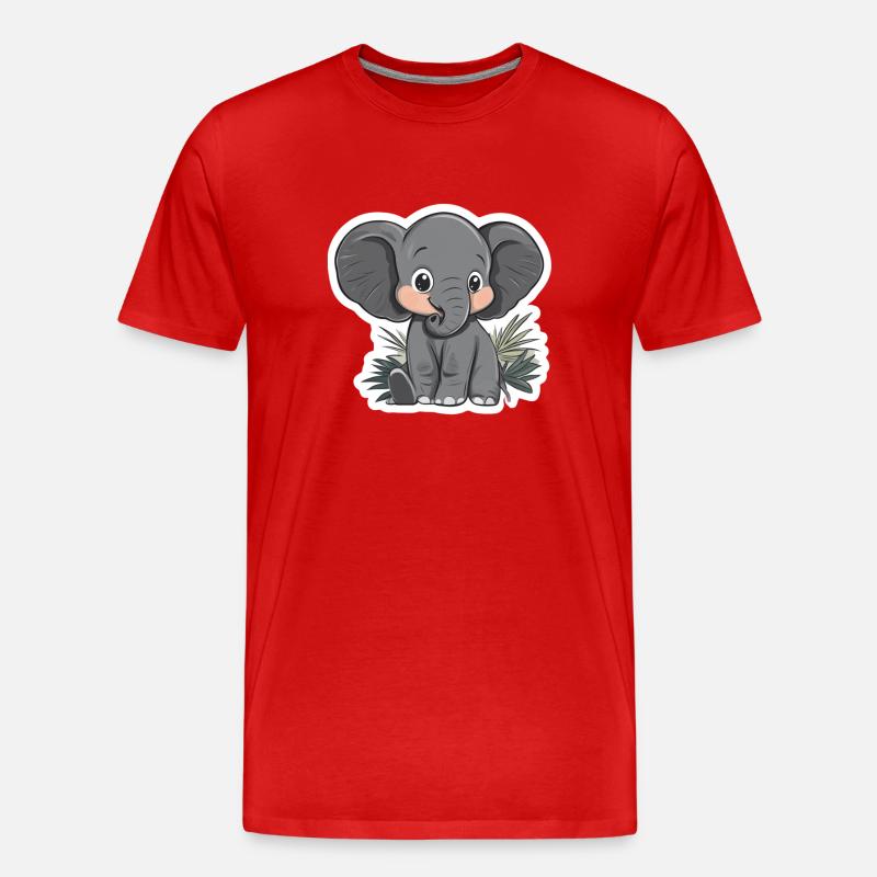 Elefant - Männer Premium Bio T-Shirt - Rot
