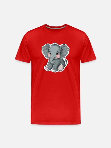 Elephant - Men's Premium Organic T-Shirt - red