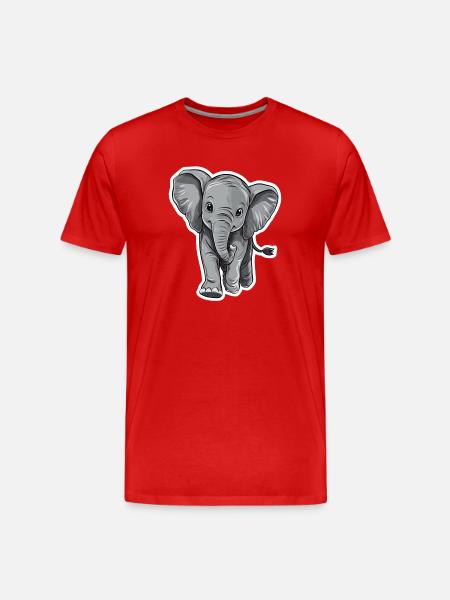 Éléphant - T-shirt bio Premium Homme - rouge