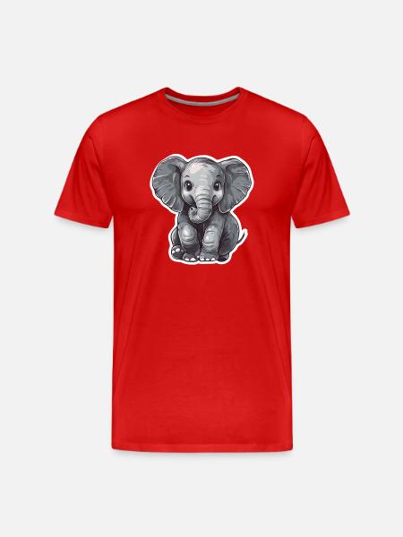 Éléphant - T-shirt bio Premium Homme - rouge