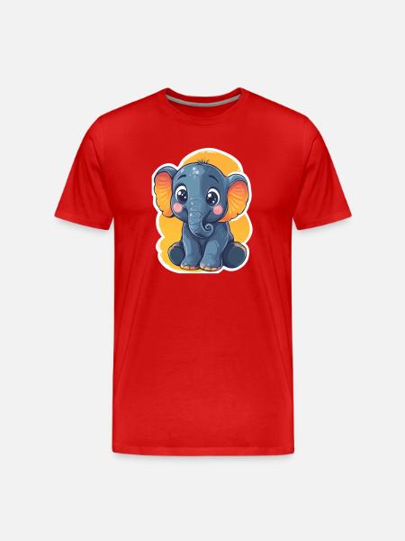 Éléphant - T-shirt bio Premium Homme - rouge