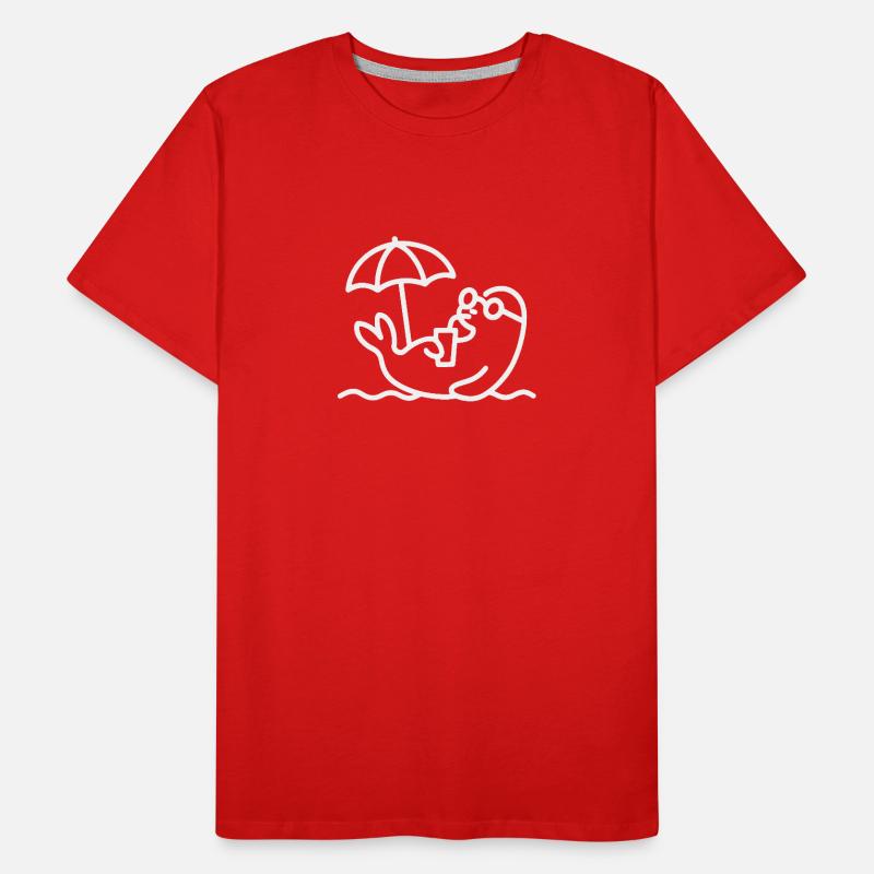 Chaise longue avec parasol T-shirt bio Premium Homme