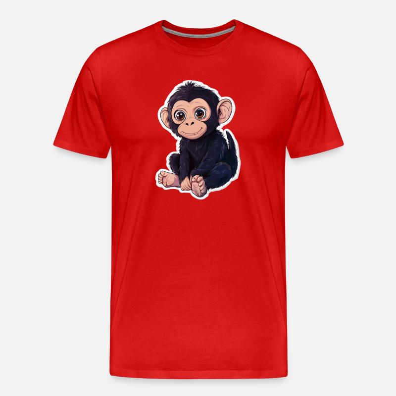 Affe Süsses Äffchen Geschenk für Affenfans - Männer Premium Bio T-Shirt - Rot