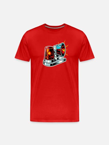 Fire Siren Warning Light - Men's Premium Organic T-Shirt - red