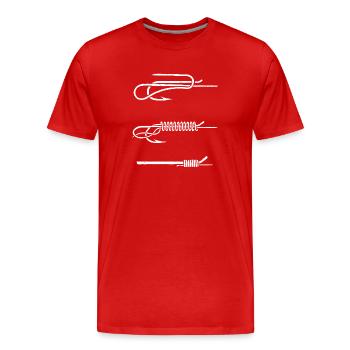Angelhaken Knoten Anleitung WHITE - Männer Premium Bio T-Shirt - Rot - Vorne - Damien (186cm)